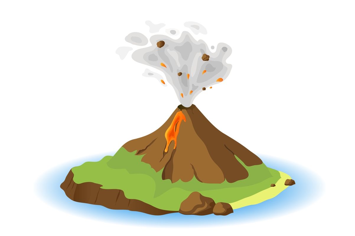 Клипарт вулкан на прозрачном фоне