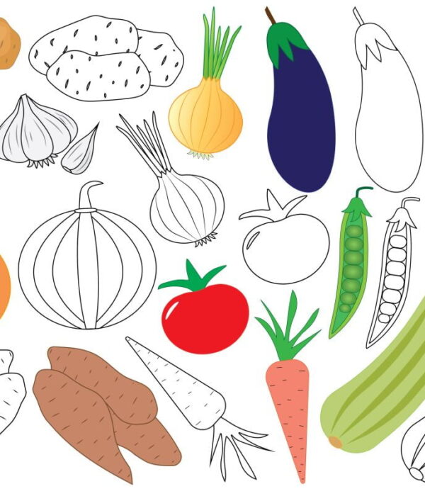 Warzywa - kolorowanka do druku dla dzieci